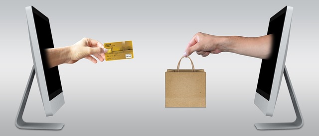 a person buying form a e-commerce store online